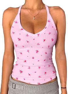 Danysu Women's V Neck Racerback Tank Top