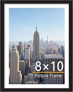 8x10 Picture Frame, Display Pictures 8x10 Without Mat, Wall Hanging Photo Frame, Black, 1 Pack