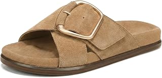 Flat Sandals for Women Slip-On Cross Buckle Straps Slide Sandals Comfortable Open Toe Summer Beach Sandals.