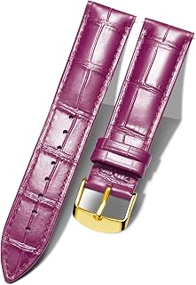BINLUN Quick Release Leather Watch Straps Replacement Watch Bands Smart Watch Strap Crocodile Pattern in 10 Colors 13 Sizes with Silver/Gold/Rose-Gold Buckle for Men Women(10mm-24mm)