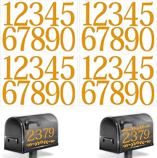 4 Sheets 2 Inch Reflective Stickers Waterproof Vinyl Stickers with 2 Flower Stickers Mailbox Numbers for Outdoor Signs for Home Window Door