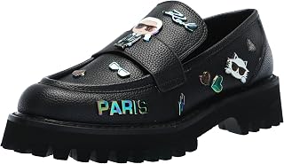 Karl Lagerfeld Women's Gaston Lug Sole Loafer with Pin Embellishments