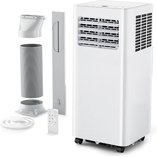 EUHOMY Portable Air Conditioners 8,000 Btu, 3 in 1 Portable Cooling AC up to 350 Sq.Ft. with Dehumidifier, Fan, Sleep Modes, AC Unit with Remote Control & 24H Timer (Renewed)