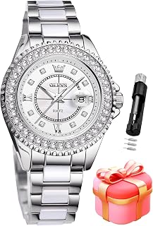 OLEVS Watches for Women Luxury Diamond with Date Analog Quartz Female Watch
