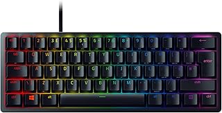 Razer Huntsman Mini (Red Switch) - 60% Compact Gaming Keyboard (Linear Optical-Mechanical Switches, Doubleshot PBT Keycaps, Detachable USB-C Cable) UK Layout | Black