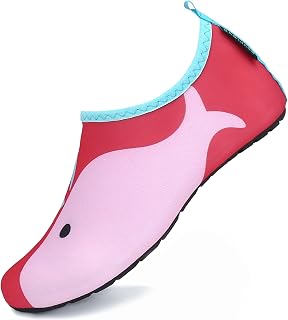 SAGUARO Water Shoes for Children, Boys, Girls, Beach Shoes, Breathable, Aqua Socks for Swimming Pools, Sea, Diving, Swimming, Style: 5 Red, Size 24/25 EU