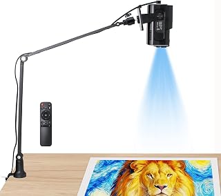 HI-REEKE Art Projector for Tracing and Drawing with Adjustable Stand | Native 720p image, 9.5-150 in projection, 2.4G WiFi, USB and HDMI for canvas, murals, patterns and craft work