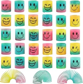 30 Pack Spring Rainbow Magic Fidget Stress Coil Mini Springs Bulk Toys for Party Favor Carnival Prize Birthday Goodie Bag Stuffers for Kids Boys Girls… (30)