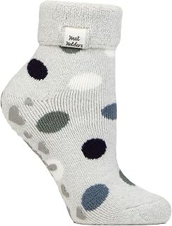 HEAT HOLDERS SOCKSHOP Damen Socken - Drehen Sie die Manschette um Sleep Lite, Warme, klobige Thermo-Bettsocken, Gemustert, 1 Paar Größe 37-42