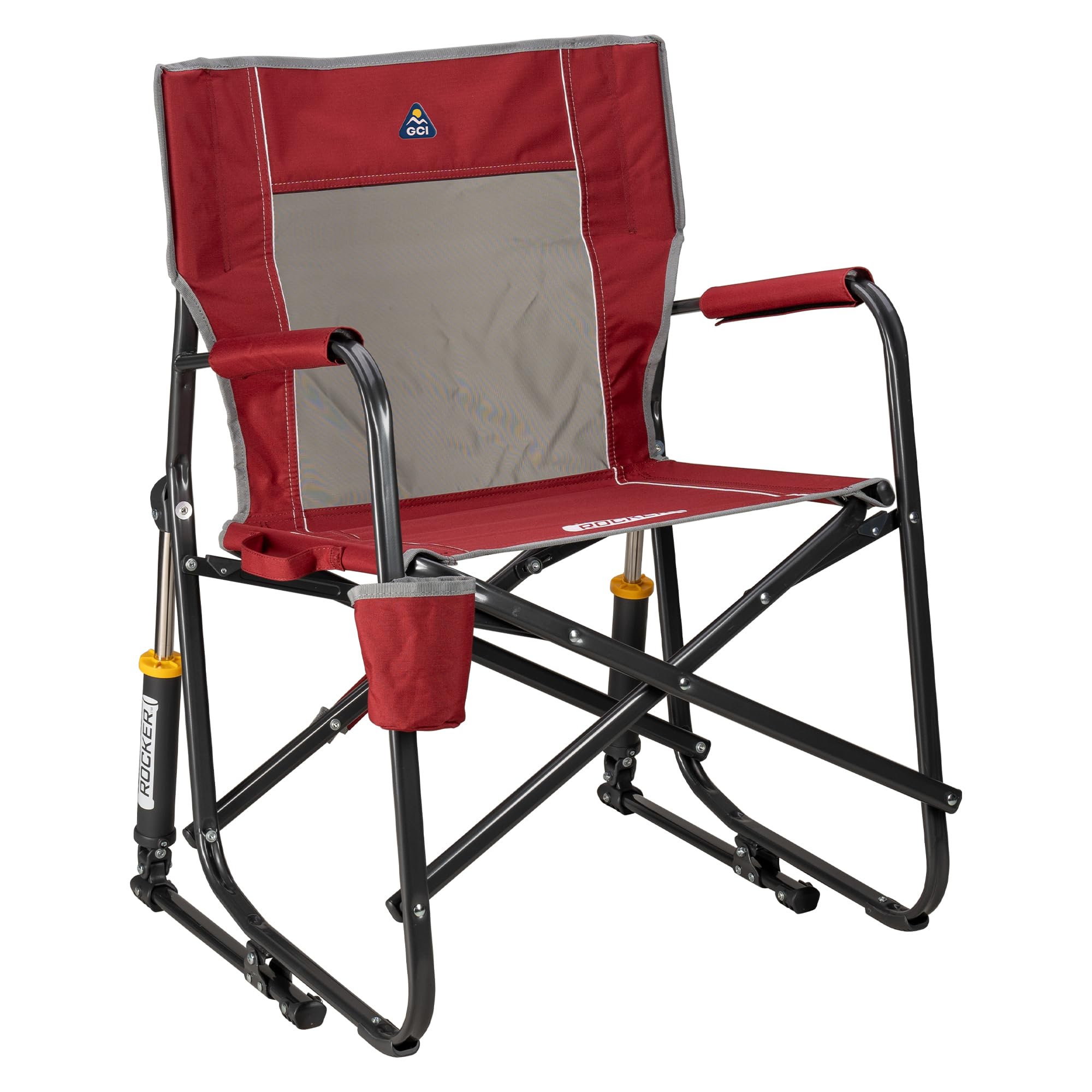 GCI Outdoor Freestyle Rocker Camping Chair - Cinnamon | Patented Spring-Action R