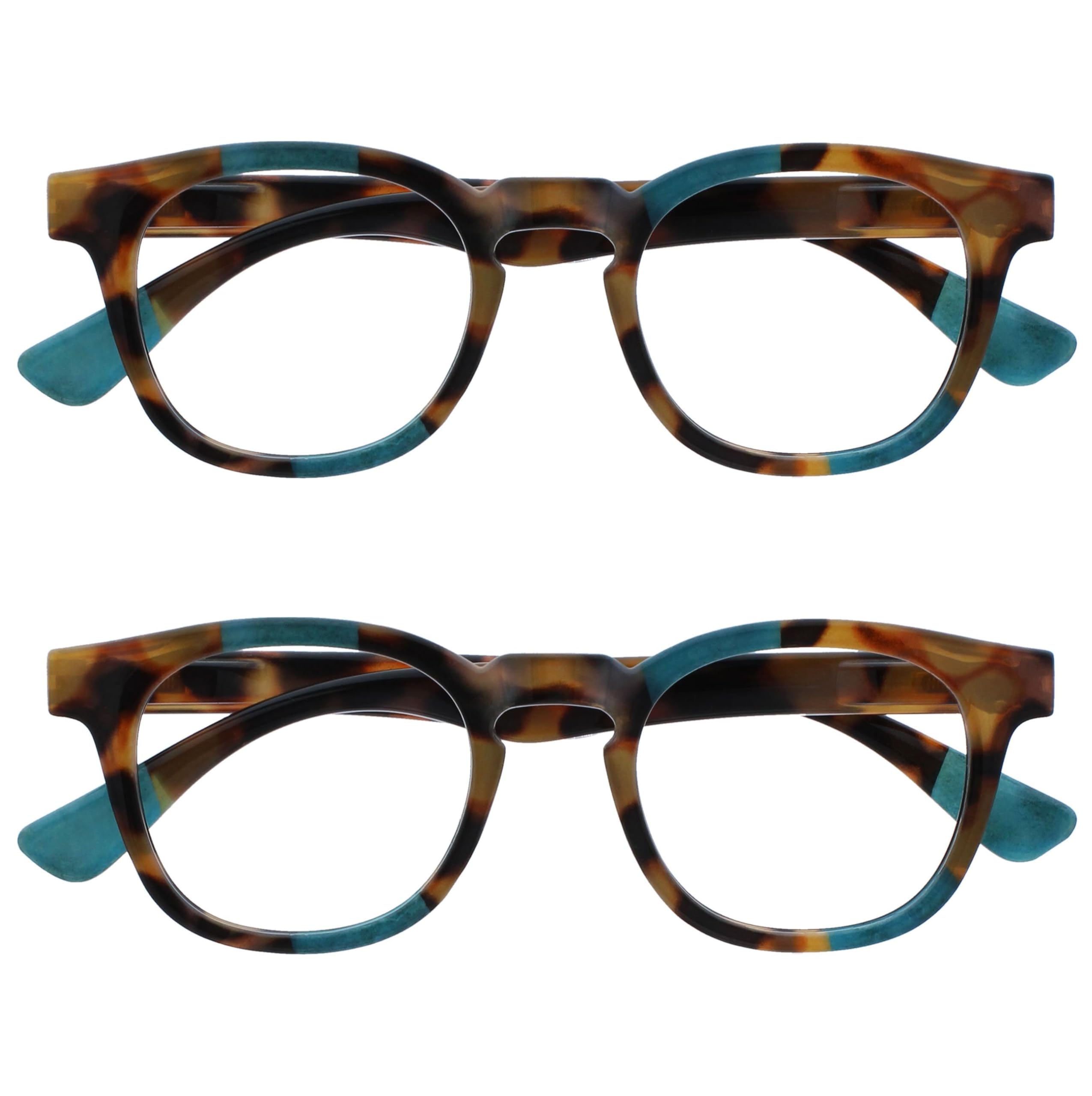 OPULIZE Ava 2 Pack Women's Lady Brown Turtle Turquoise Super Fit Comfortable Rea