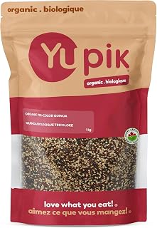Yupik Organic Tri-Color Quinoa, 1 kg, Non-GMO, Kosher, Raw Seeds, Mix of White, Red & Black Quinoa, Unsalted, Oil-Free, Source of Fiber & Iron, Ideal Replacement to Rice & Pasta