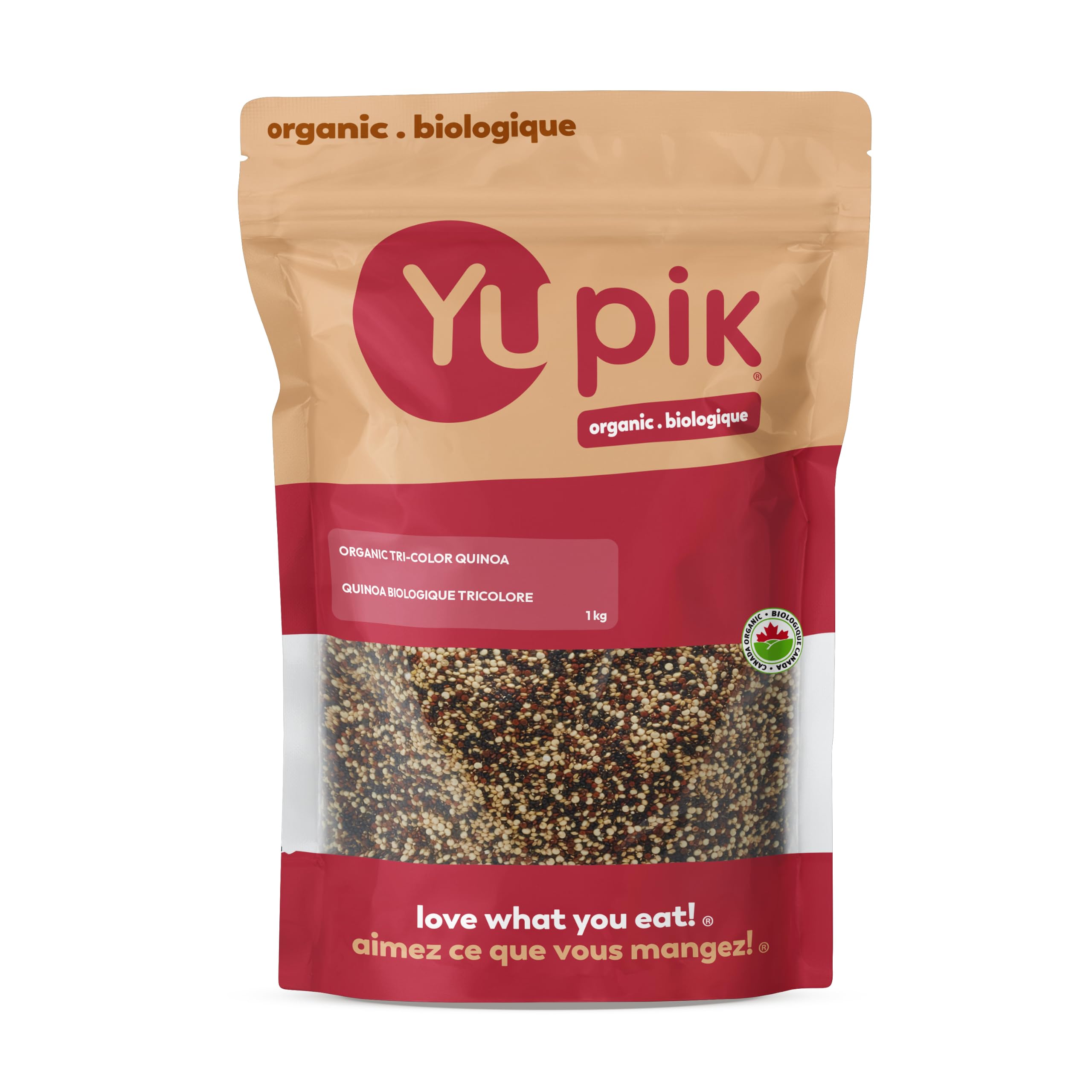 Yupik Organic Tri-Color Quinoa, 1 kg, Non-GMO, Kosher, Raw Seeds, Mix of White, 