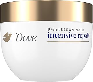 Dove Hair Intensive Repair 10-in-1 Serum Mask for Damaged Hair, 9.2 fl oz | Bio-Protein Care Technology, Glutamic Amino Serum, Repairs 10 Signs of Damage in 1 Minute, Weekly Deep Conditioning