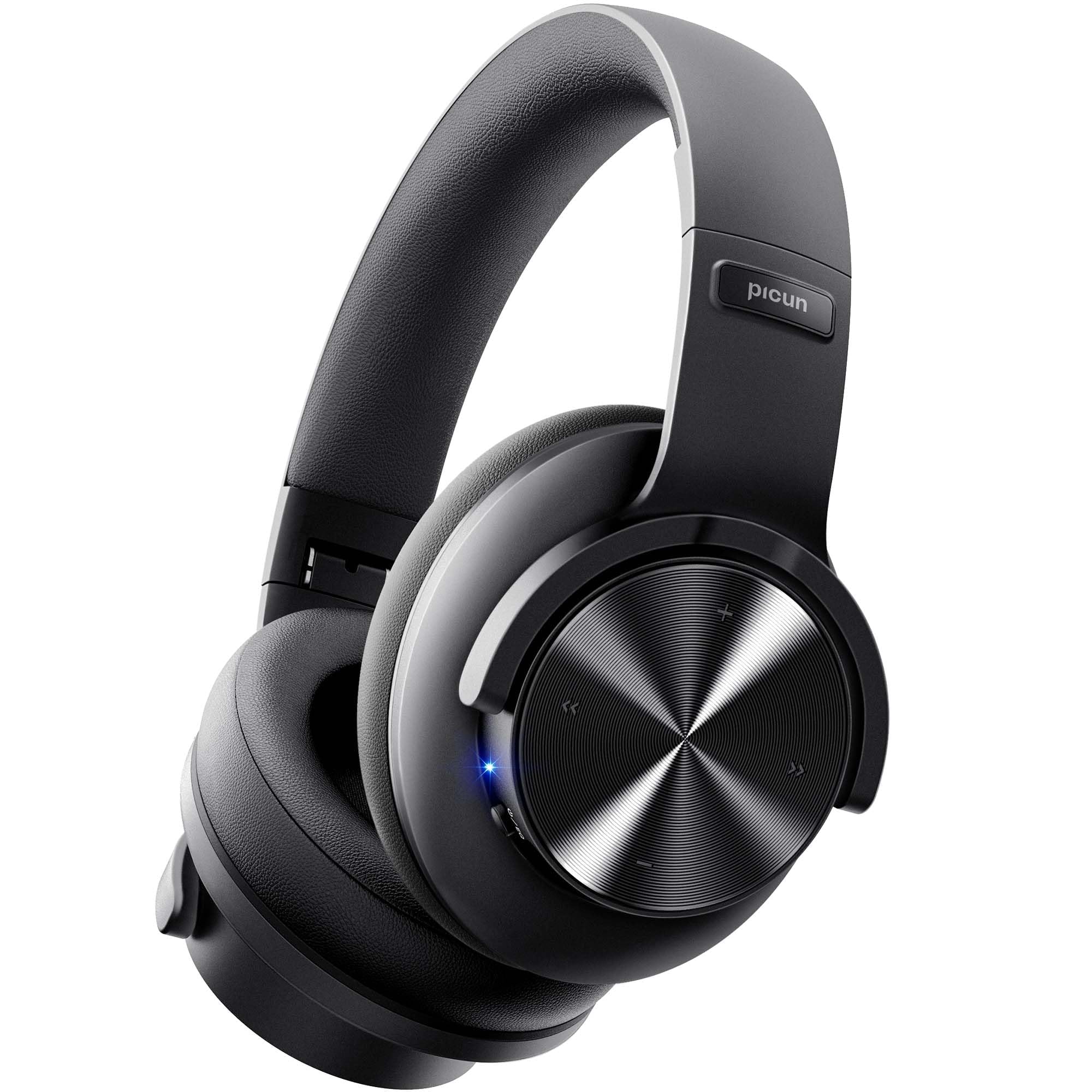 Picun B8 Wireless Bluetooth Headphones, 120H Playtime, 3EQ Modes, Black | Over-E