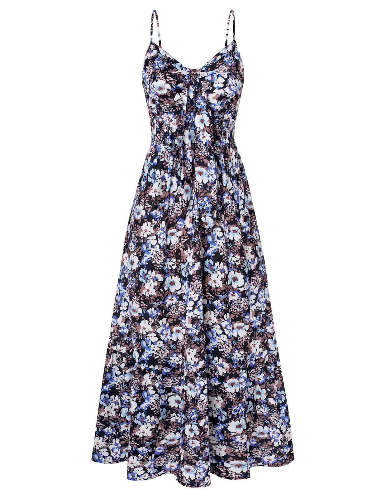GRACE KARIN Womens Floral Spaghetti Straps Spaghetti Strap Sundress Backless Lon