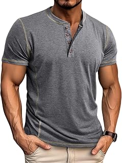 Aulemen Henley Men's Long Sleeve Soft Cotton Shirt