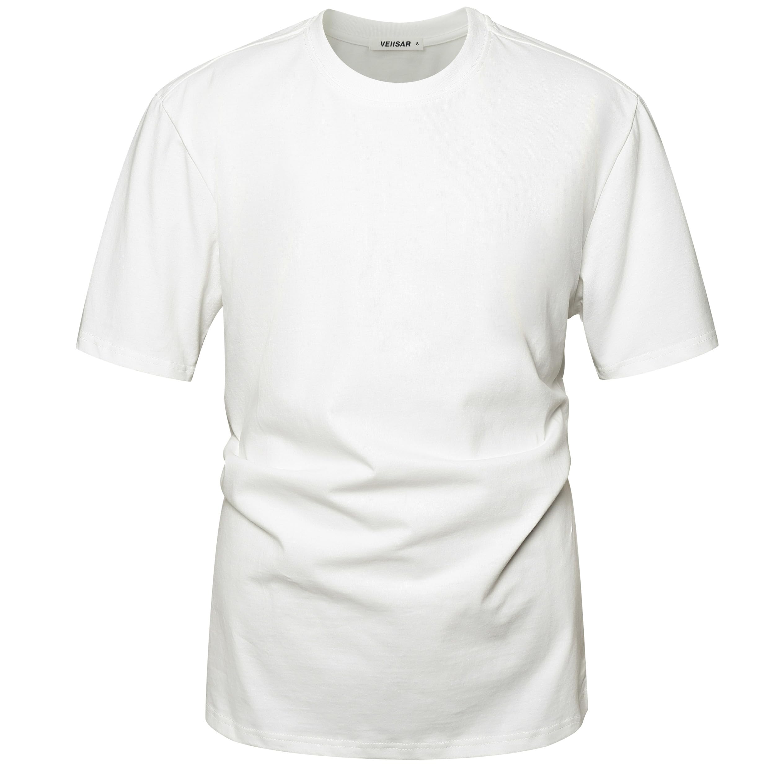 VEIISAR Men's Heavyweight T-Shirt, Long Sleeve Shirt, Brushed - Prewashed