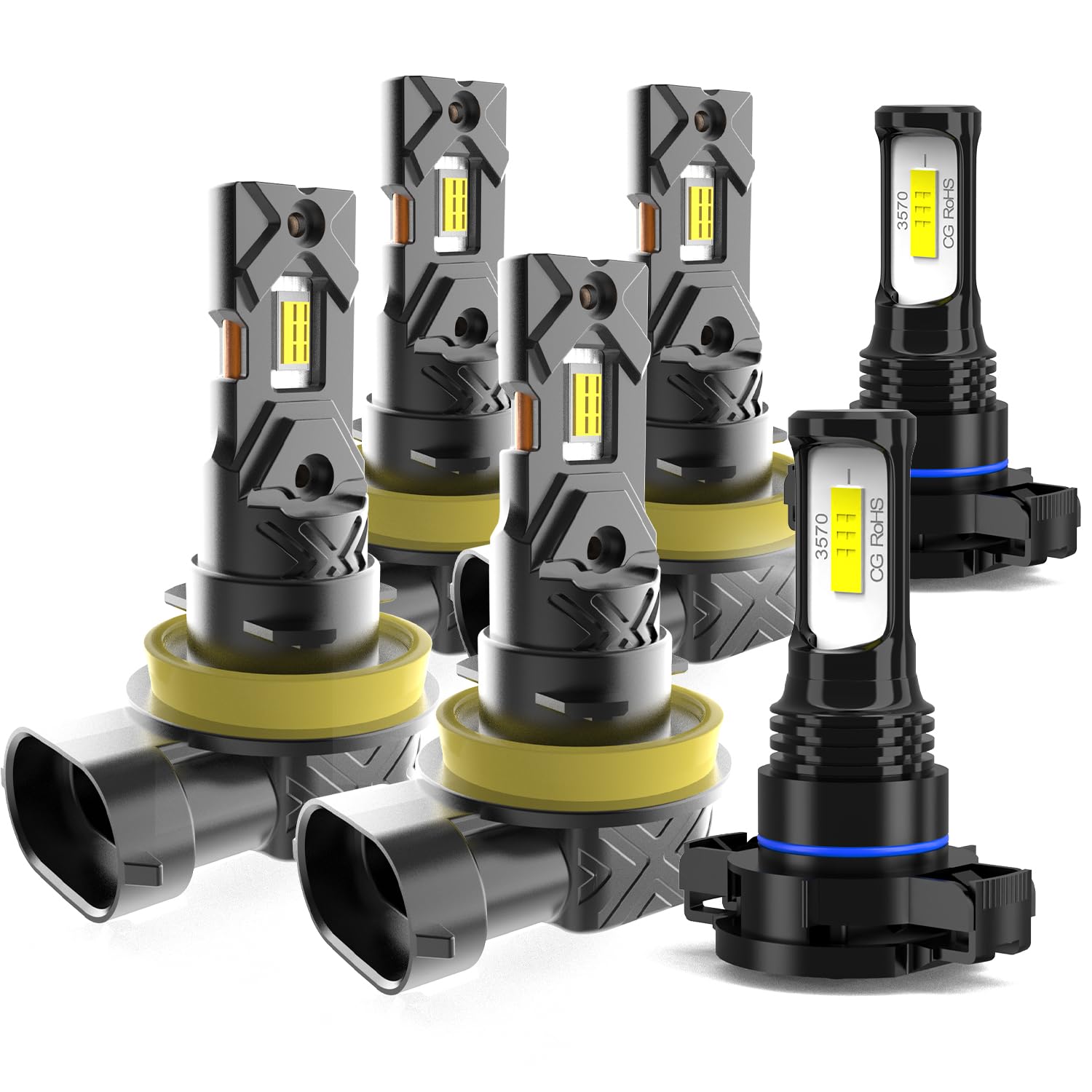 LED Headlight Bulbs Fit for Chrysler Town Country 2010-2016,H11 H11 5202 High Lo