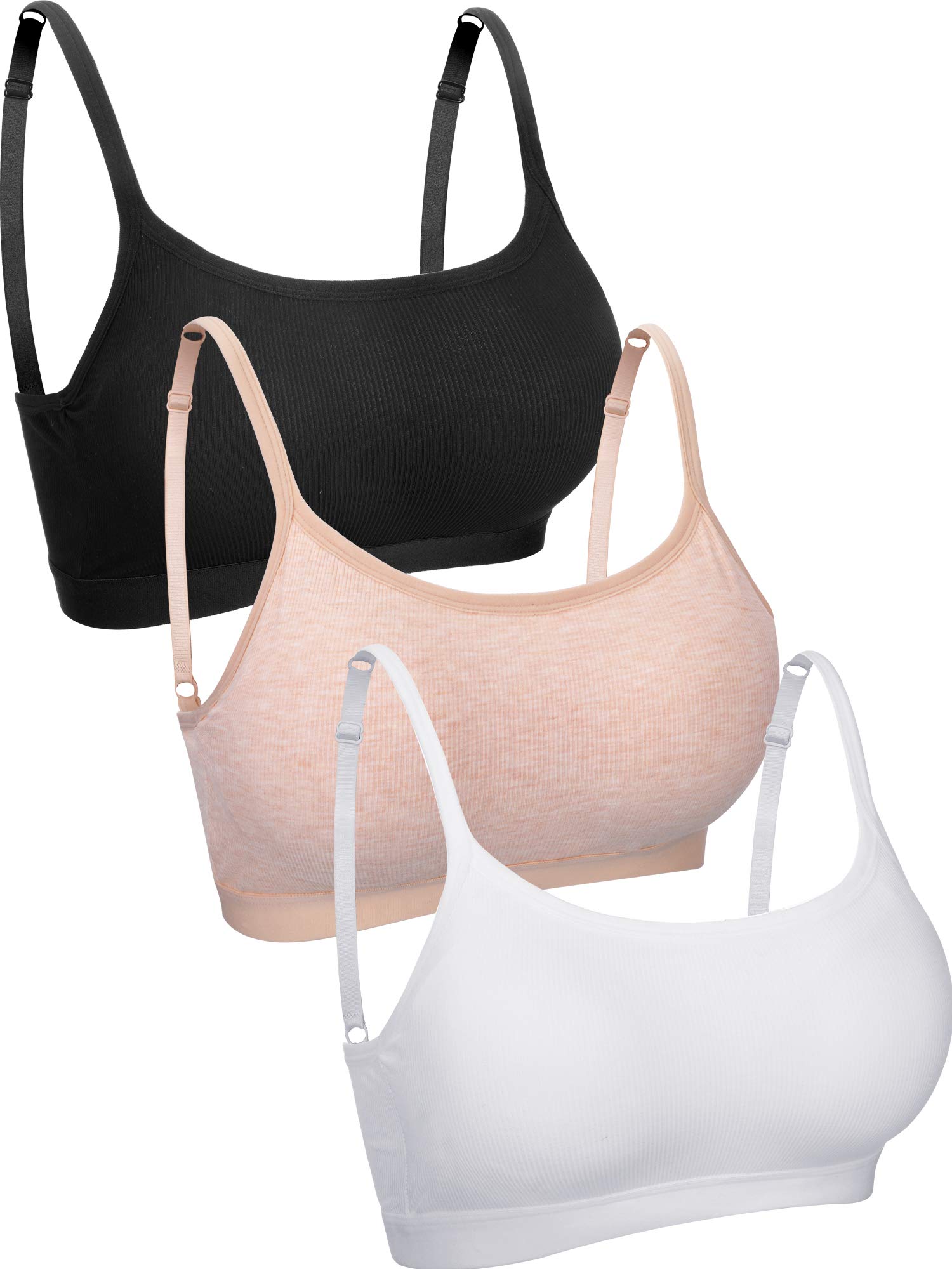 Boao Women's Basic Crop Top, Opaque, Pack of 3