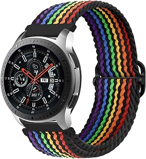 20mm 22mm Braided Elastic Watch Band for Samsung Galaxy Watch 7/6/5/4/FE 40mm 44mm/Watch 6&4 Classic 42mm 46mm 43mm 47mm/5 Pro 45mm/3 1.6" 14 in/active 2, Nylon band for Garmin