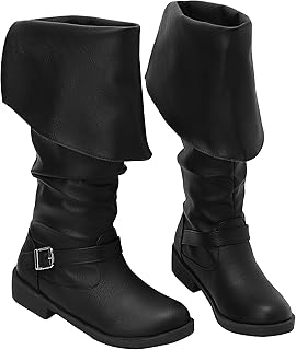 ACE SHOCK Men's Medieval Pirate Boots Renaissance Cosplay Boot for Men Halloween Costume Shoes