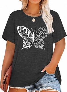 Women Plus Size Dandelion Print Floral Graphic Short Sleeve T Shirt Summer
