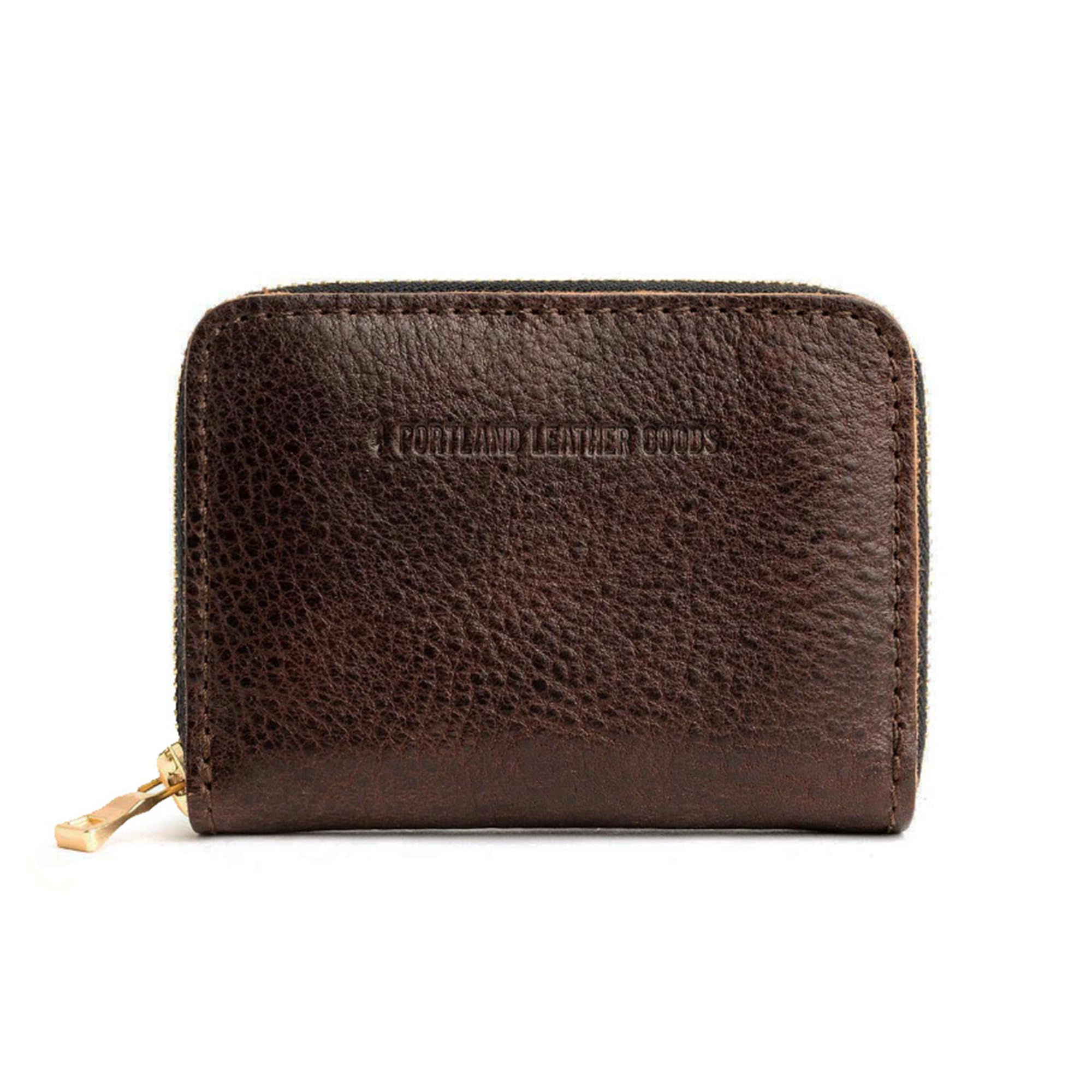 Portland Leather Goods Women's Small Zip Wallet – Expandable Design with Zipper 