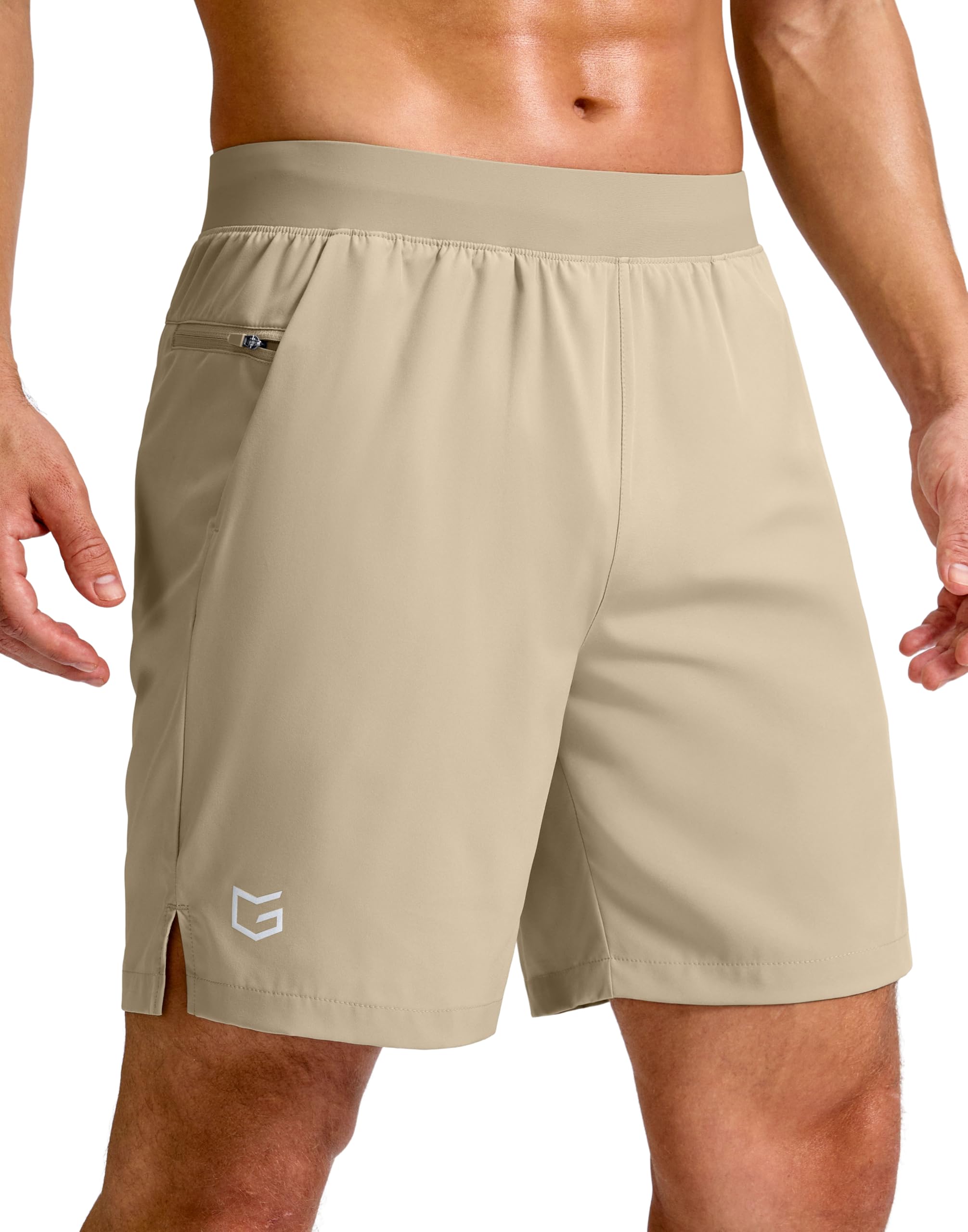 G Gradual Men's Athletic Running Shorts Zip Pocket Quick Dry