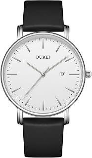 BUREI Men Watches Fashion Minimalist Analog Calendar Quartz Waterproof Watches for Men Women Student.