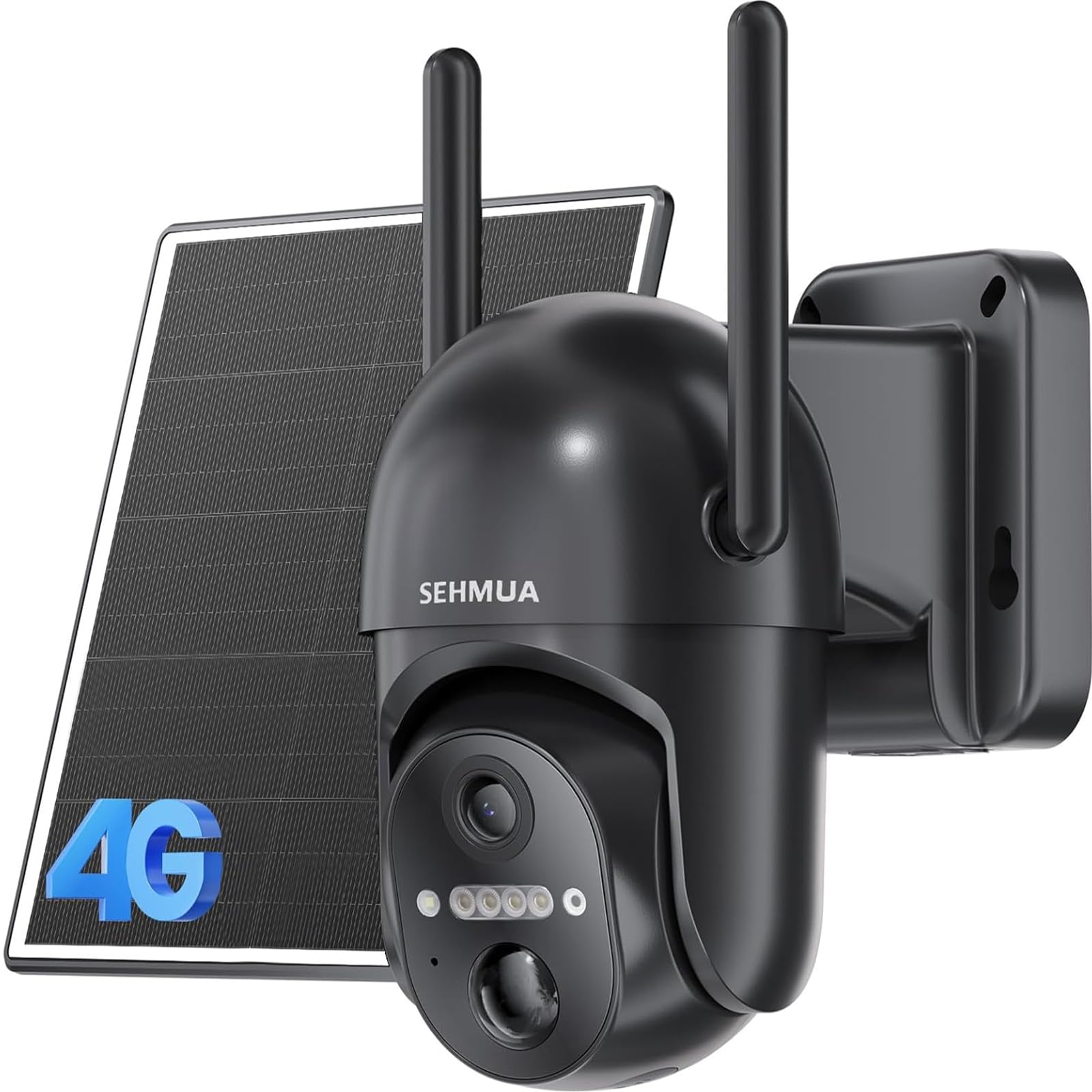 SEHMUA 4G LTE Cellular Solar Security Camera Wireless Outdoor, No Wi-Fi Solar Po