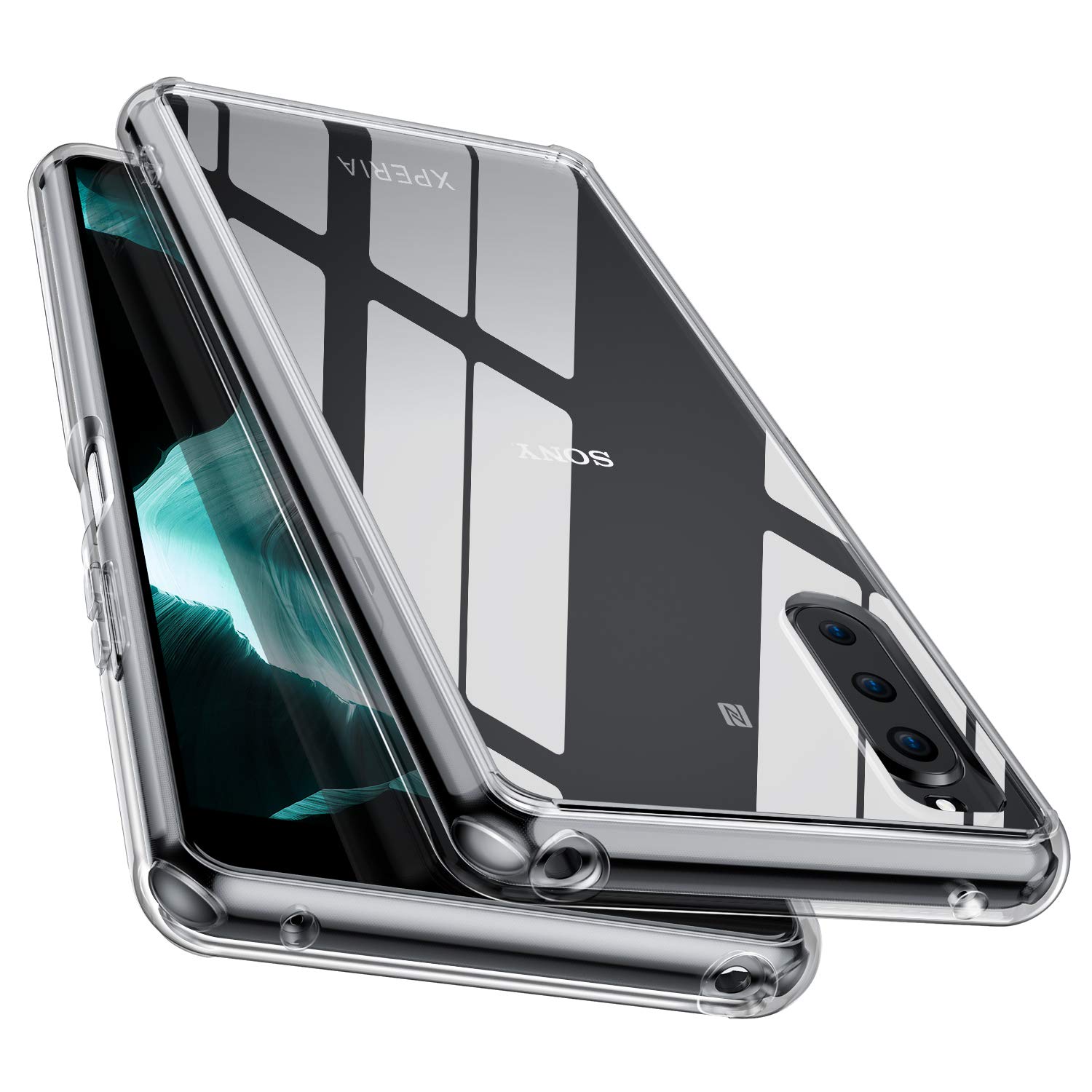【Fully Transparent! Shockproof! 】McDuLL Xperia 10 II Case Clear, Durable PC Back