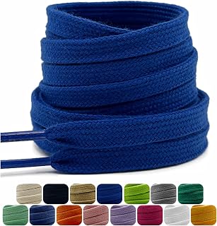Flat Cotton Laces, 9 mm Wide Laces Very Resistant Running Shoes, Shoelaces Sports Shoes, 2 Pairs Laces Premium Replacement Shoes