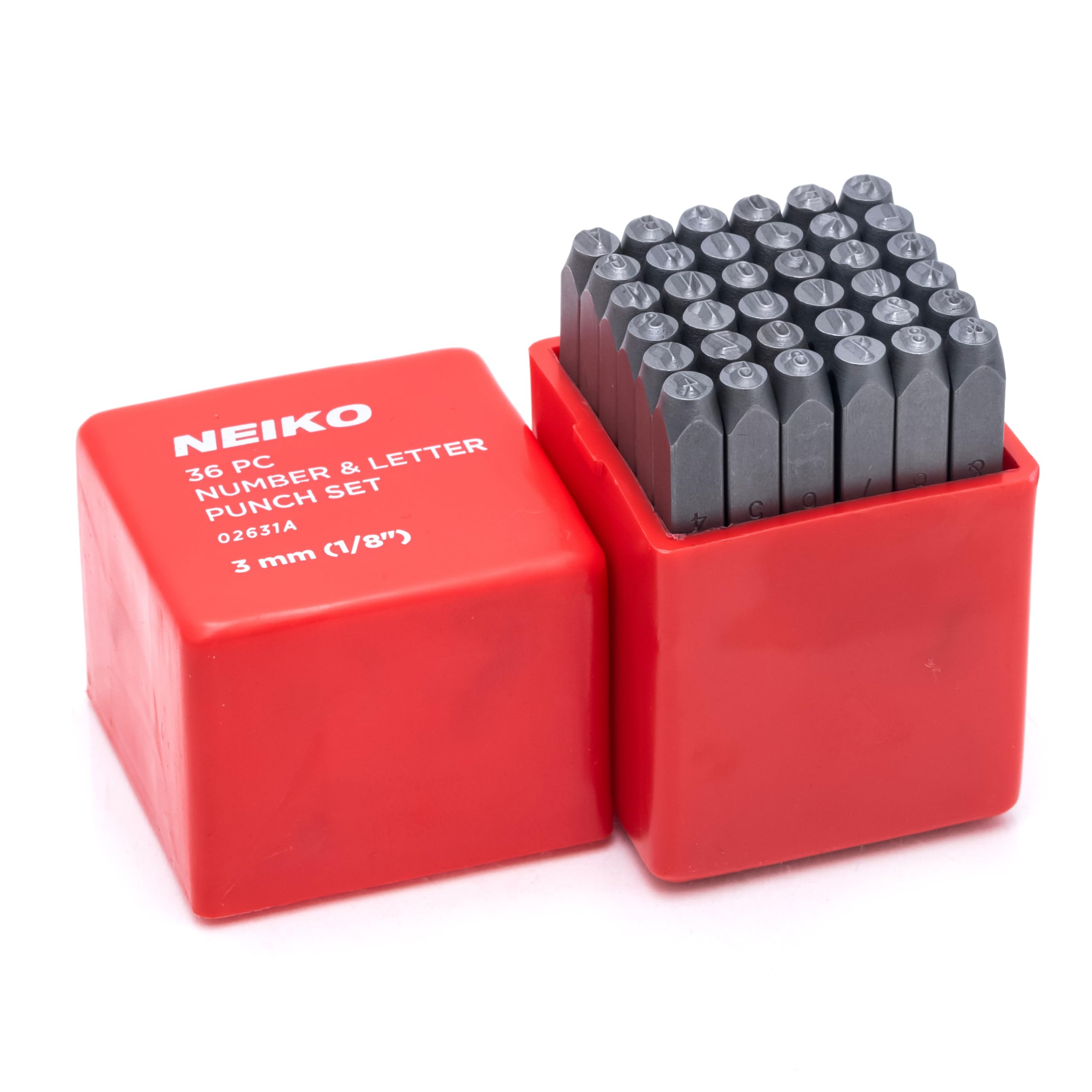 NEIKO 02631A Number and Letter Punch Set with Heat-Treated Steel Punches, Imprin