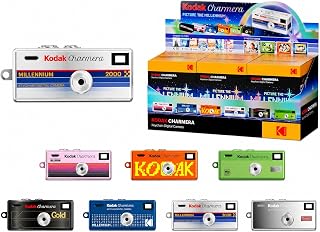 KODAK CHARMERA Keychain Digital Camera Blind Box Millennium Single Box (1PC),Mini Camera,Digicam,Video Recording,Bag Charm,1.6 Megapixels,Micro SD Card Slot,for Beginners Teens&Adults