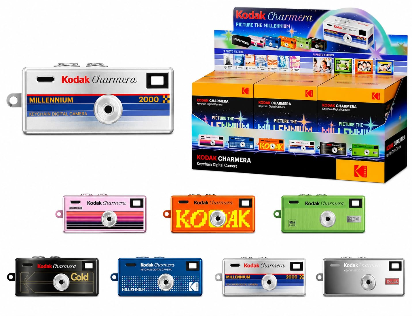 KODAK CHARMERA Keychain Digital Camera Blind Box Millennium Single Box (1PC),Min