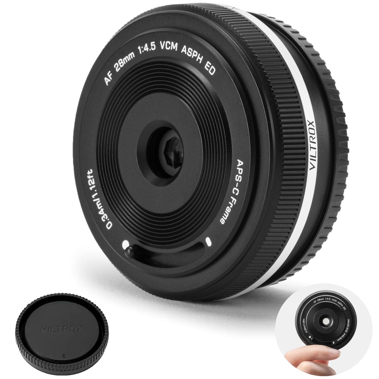 VILTROX 28mm F4.5 XF Pancake APS-C for Fuji XF, Auto Focus Wide Angle Prime Lens