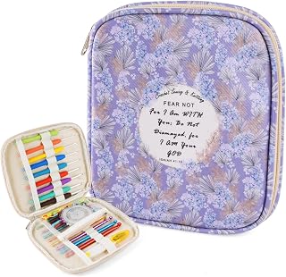 Crochet Hook Case, Portable Zipper Storage Organizer Bag for Crochet Needles/Knitting Accessories, Lightweight Crochet Hook Kit Tools, Easy to Hold(No Accessories Included). Purple Hyacinth