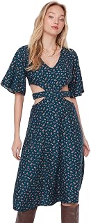 Trendyol Women's Women's Regular Asymmetric V-Neck Woven Dress