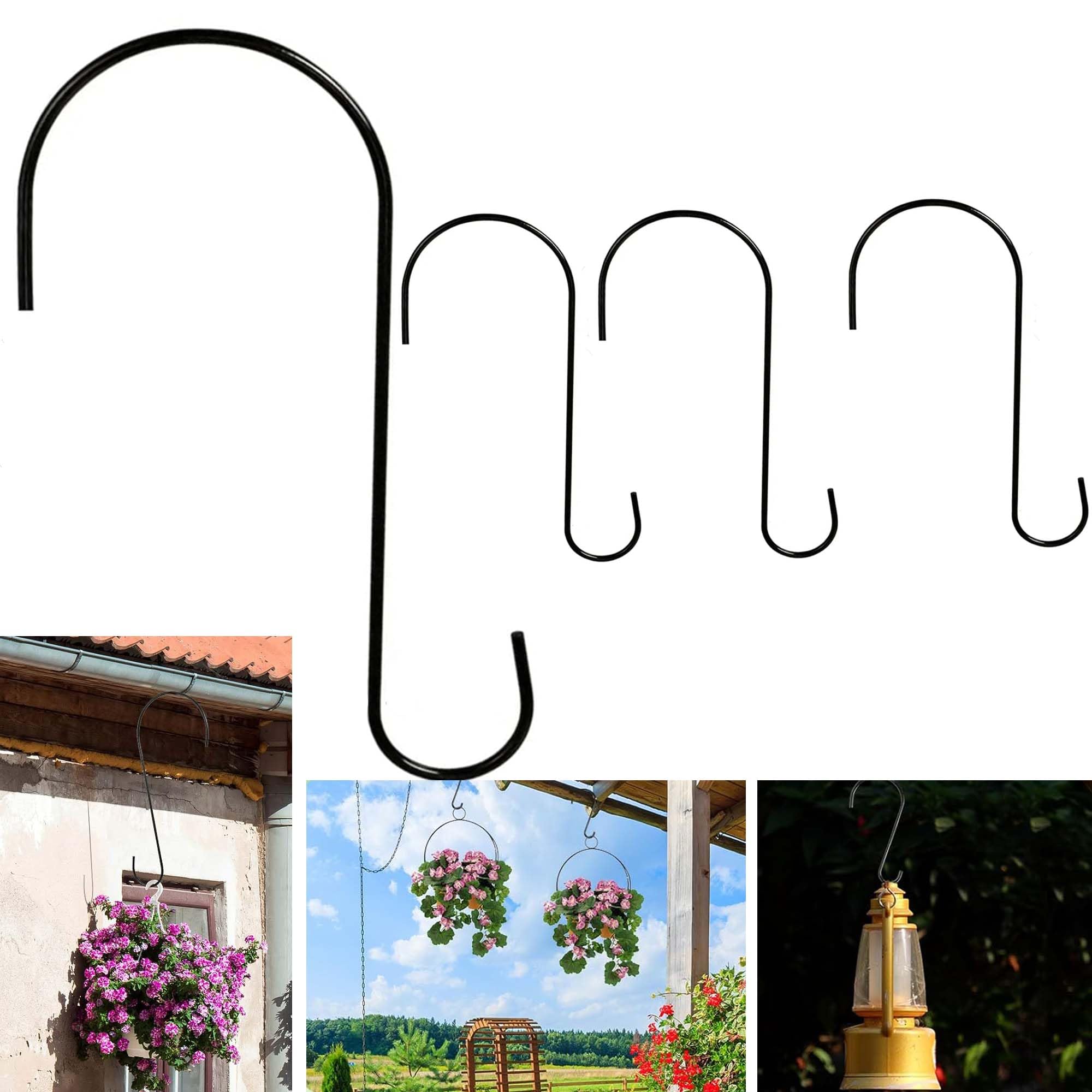 Tree Branch Hooks 12 Inch - Metal Hooks for Hanging Bird Feeders, Baskets, Plant
