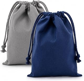2 Pcs Drawstring Gift Bags, Soft Flannel Fabric Storage Pouch, Reusable Drawstring Organizer Bag for Jewelry Candy Present Packaging Home Travel Sundries Storage