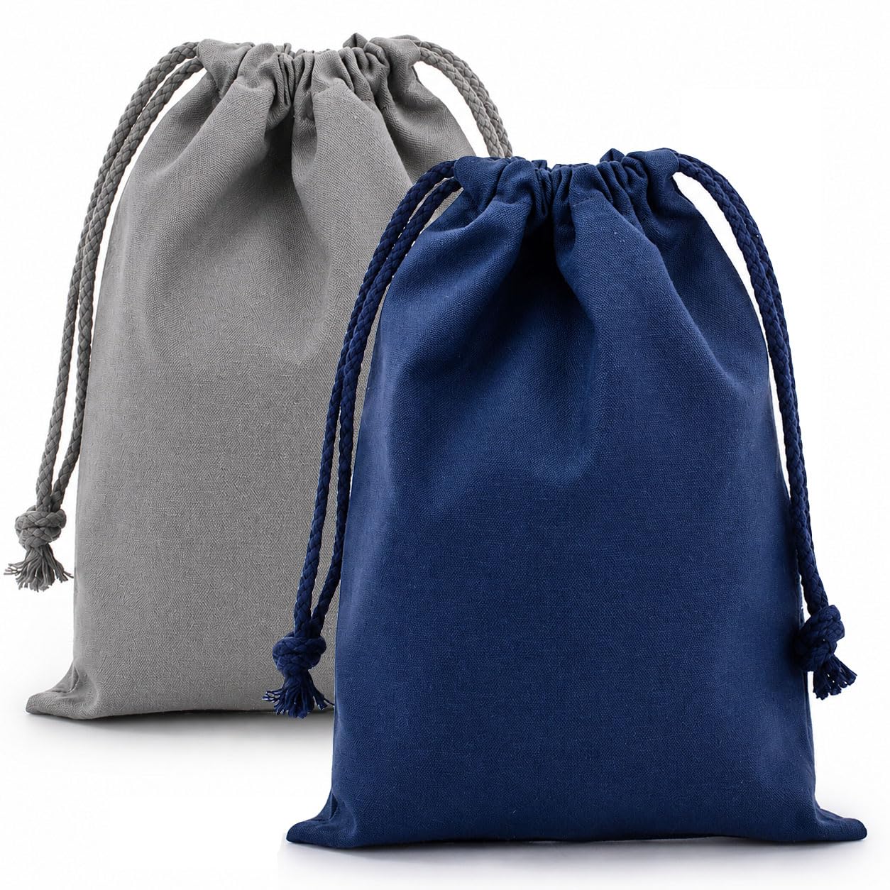 2 Pcs Drawstring Gift Bags, Soft Flannel Fabric Storage Pouch, Reusable Drawstri