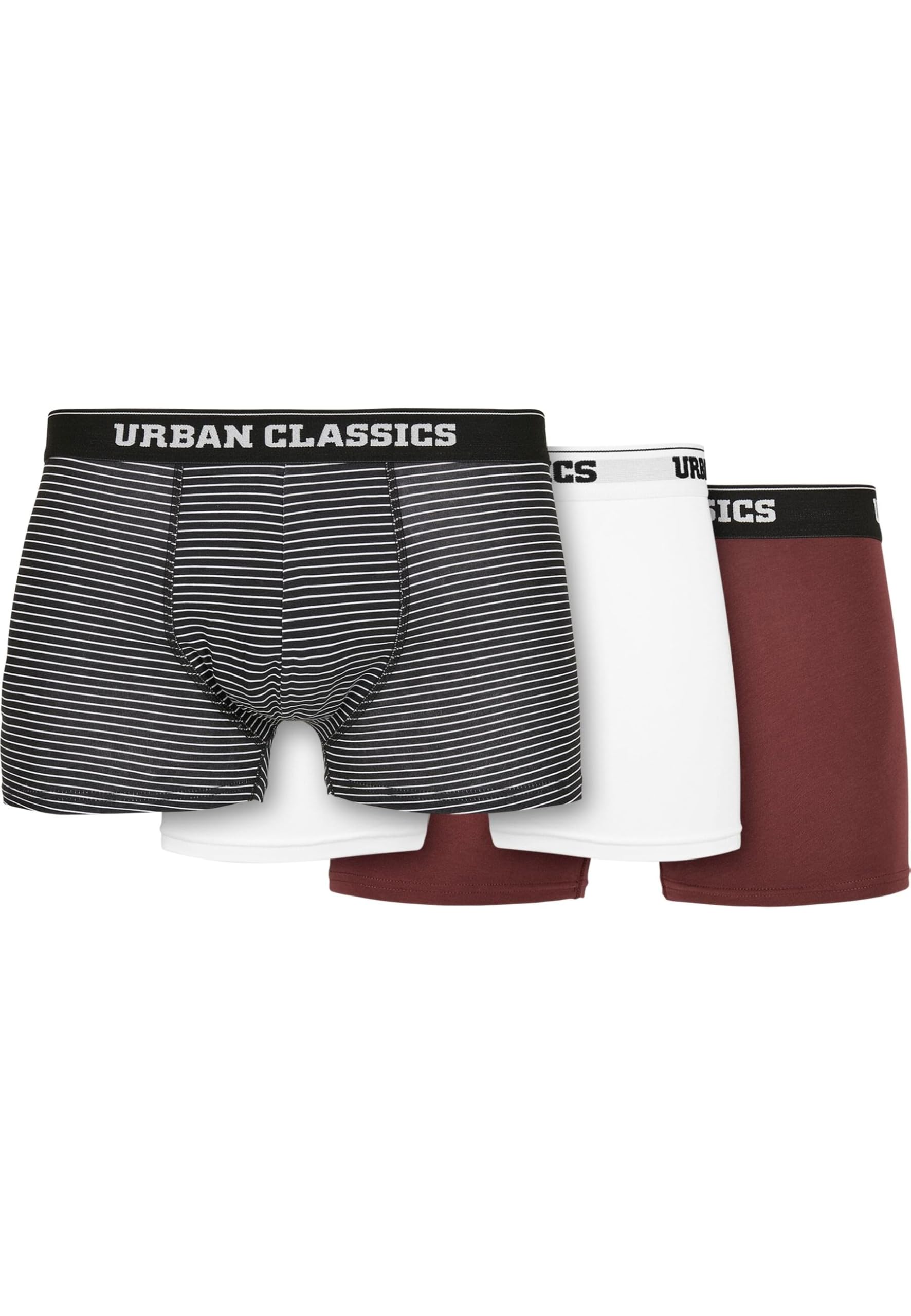 Urban Classics Mens Boxer Shorts Set of 3 Soft Cotton Elastic Waist Boxer Briefs