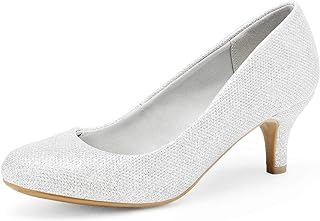 DREAM PAIRS Women's Low Heel Wedding Party Pumps