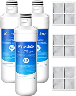 Waterdrop ADQ747935 Refrigerator Water Filter and Air Filter, 3 Combo | Replacement for LG® LT1000PC, LT1000P®/PCS ThinQ®, LFXS26973S, LMXS28626S, LMWS27626S, LFXS28596S, ADQ74793501 and LT120F®