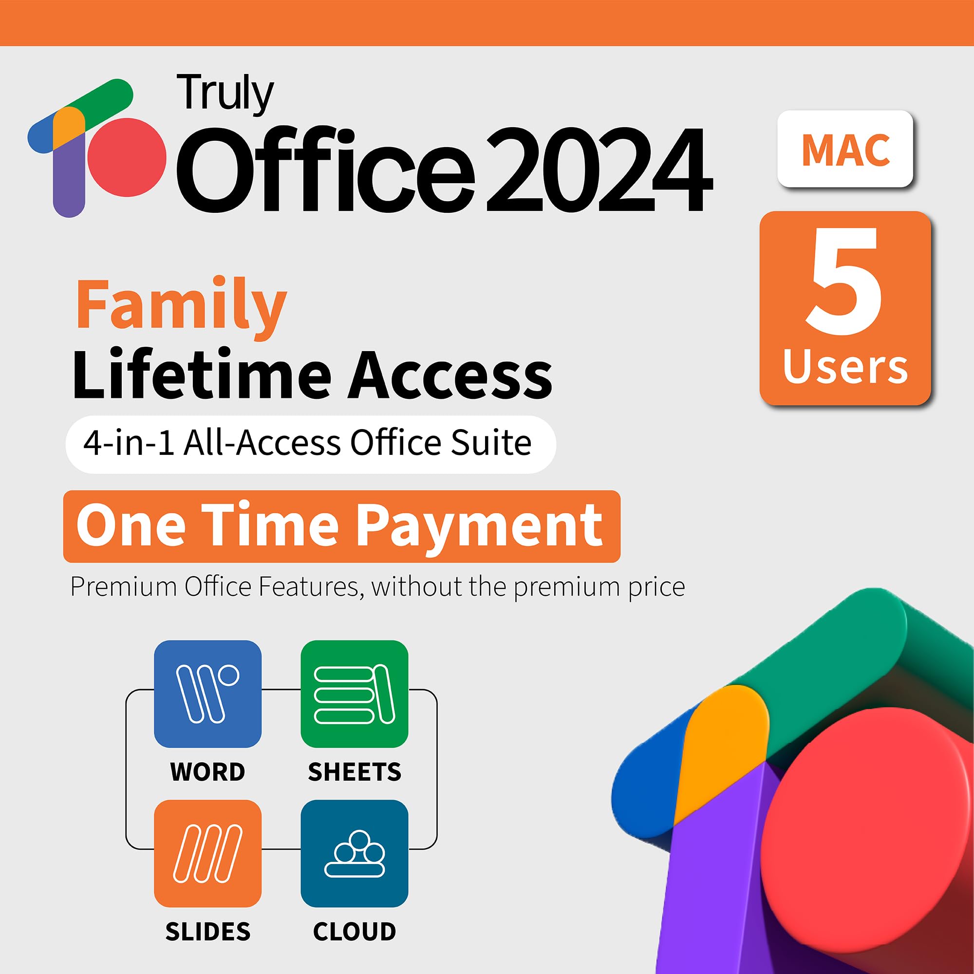 TrulyOffice 2024 Family Lifetime License for Mac | 4 in 1 All Access TrulyOffice