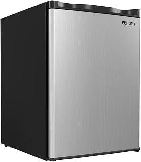 EUHOMY 2.1 Cu.Ft Upright Freezer, Single Door Compact Mini Freezer, Silver | Compressor Cooling, 7-Level Thermostat, -7.6°F to 6.8°F, Adjustable Shelves, Reversible Door, Low Noise, Home Use