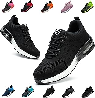 Safety Shoes for Men and Women Lightweight and Comfortable Work Shoes with Steel Toe Sports Non-Slip Breathable Yard Shoes