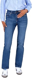 ESRA Stretch Women's Jeans Trousers High Waist Jeans Women's Straight Leg Trousers up to Plus Size G300