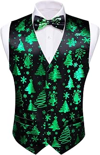 Barry.Wang Men's Paisley Formal Vest Set Jacquard Silk Wedding Vest Set 5 Pieces